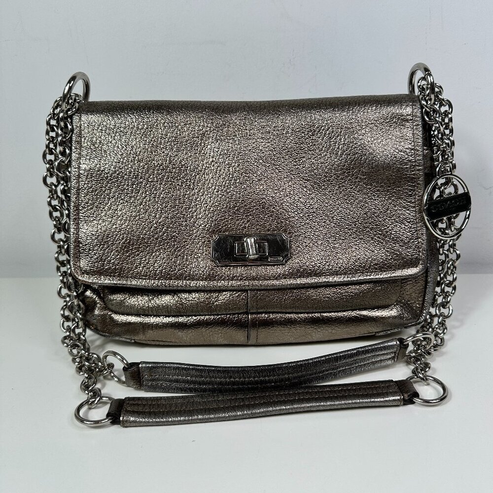 Vintage Coach Legacy Chelsea Purse Crossbody Bag Leather Gunmetal F17808